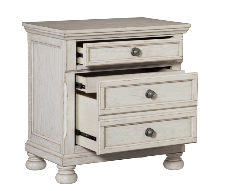 Bethel 5 Piece Antique White Bedroom Set (Bed (2pc), Dresser, Mirror and Nightstand) - Image 12