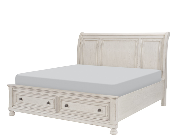 Bethel 5 Piece Antique White Bedroom Set (Bed (2pc), Dresser, Mirror and Nightstand) - Image 14