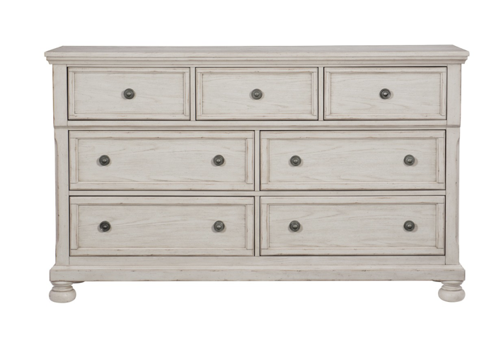 Bethel 5 Piece Antique White Bedroom Set (Bed (2pc), Dresser, Mirror and Nightstand) - Image 8