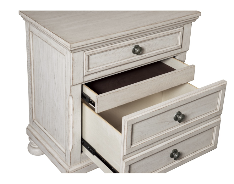 Bethel 5 Piece Antique White Bedroom Set (Bed (2pc), Dresser, Mirror and Nightstand) - Image 9