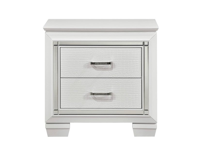 Homelegance Allura Collection 4pc White Bedroom Set (Bed, Nightstand