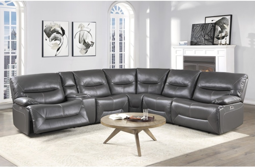 Home Elegance Dyersburg Collection 6, Recliner Leather Sectional