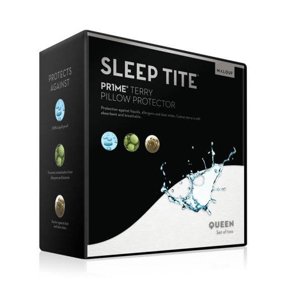 Sleep Tite Pr1me Terry Pillow Protector by Malouf Fine Linens