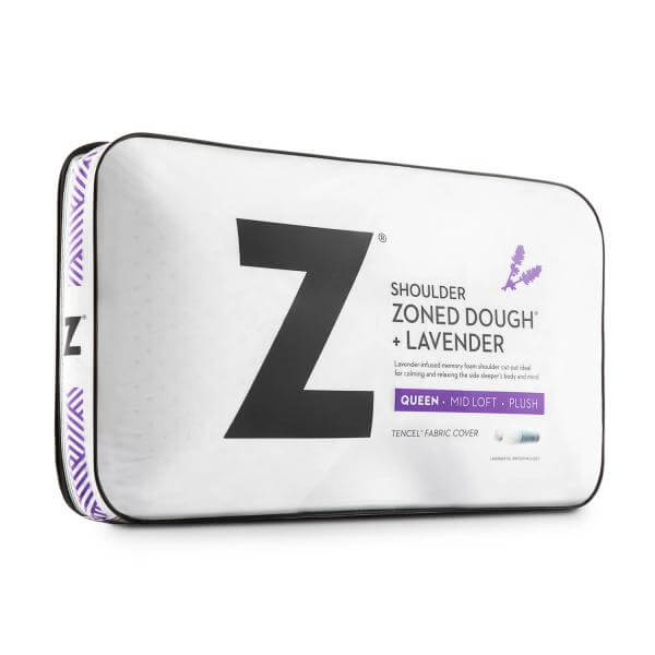Z Shoulder Cutout Zoned Dough + Lavender Pillow by Malouf Fine Linens