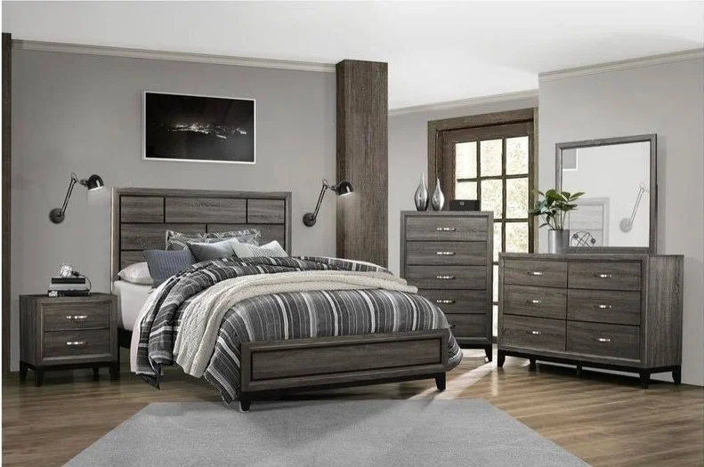 Davi Collection 5 Piece Bedroom Set-Bed, Dresser, Mirror, 2 Night Stands - Tampa Bay Mattresses Davi Collection 5 Piece Bedroom Set-Bed, Dresser, Mirror, 2 Night Stands - Tampa Bay Mattresses