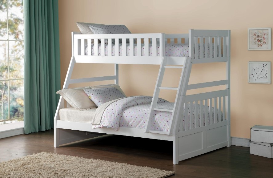 Galen Twin Full Bunk Bed White Tampa, Twin Full Bunk Bed With Mattresses