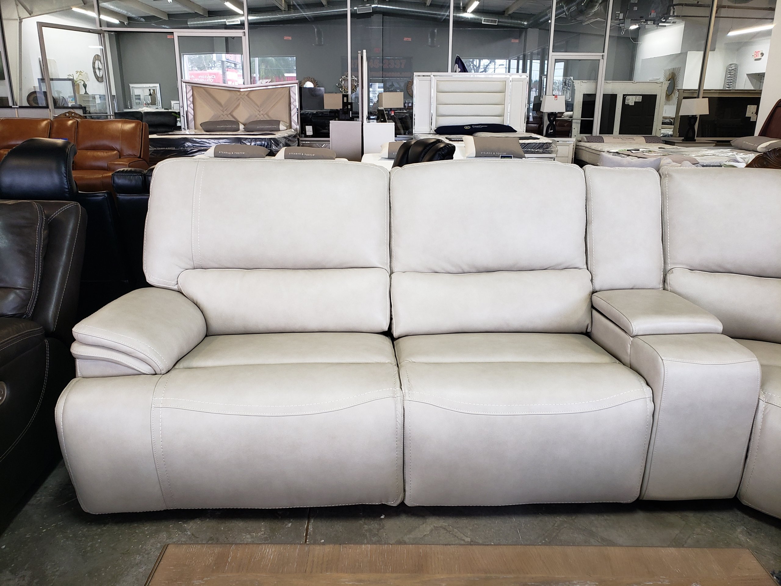 7Piece Leather Power Sectional Tampa Bay Mattresses